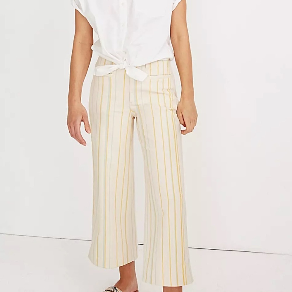 Madewell Striped Crop Flare Pants